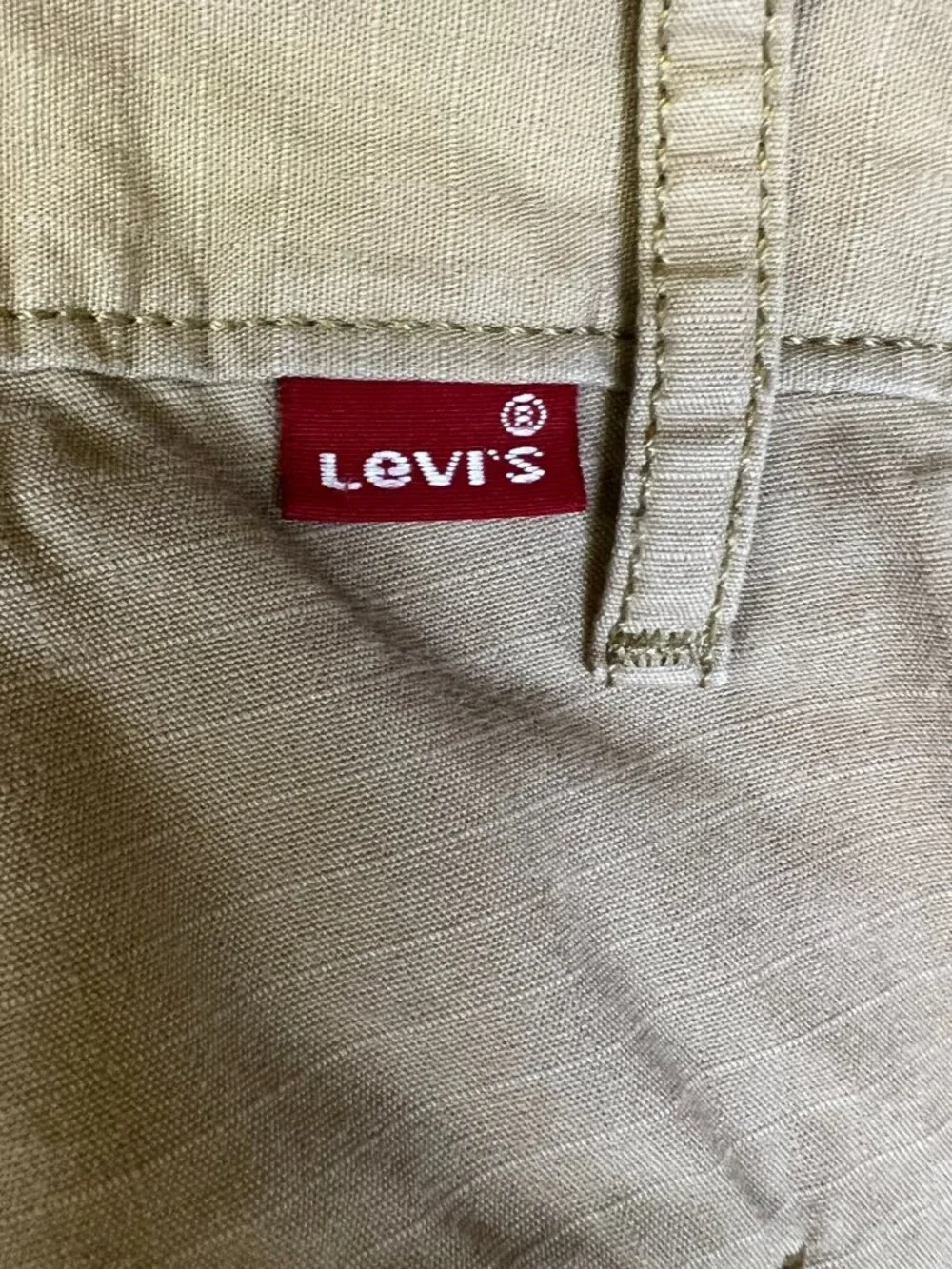 Levi's Cargo Shorts Mens 38 Tan Khaki Cotton Ripstop Utility Pockets Outdoor